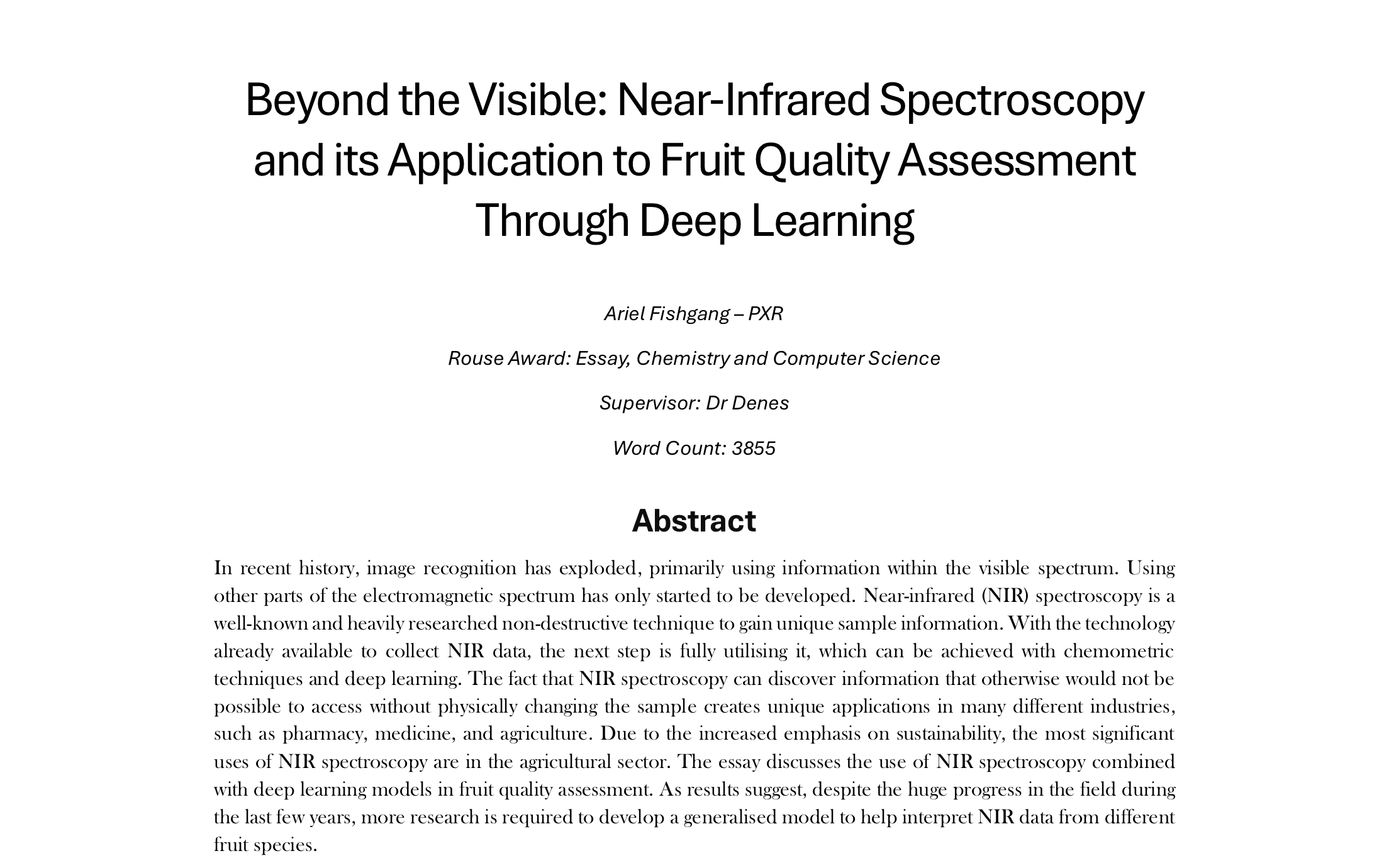 Beyond the Visible: Fruit Quality from NIR Spectra screenshot